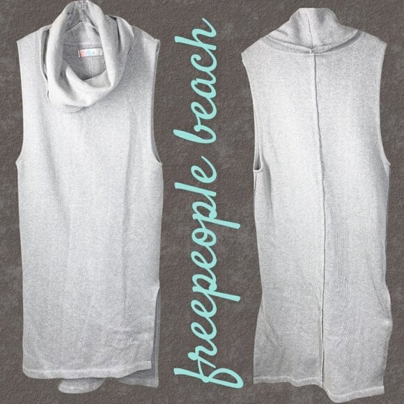 FREE PEOPLE BEACH Sleeveless Fleece Lined Cowl Neck Sweater Dress, Size XS - Picture 2 of 9